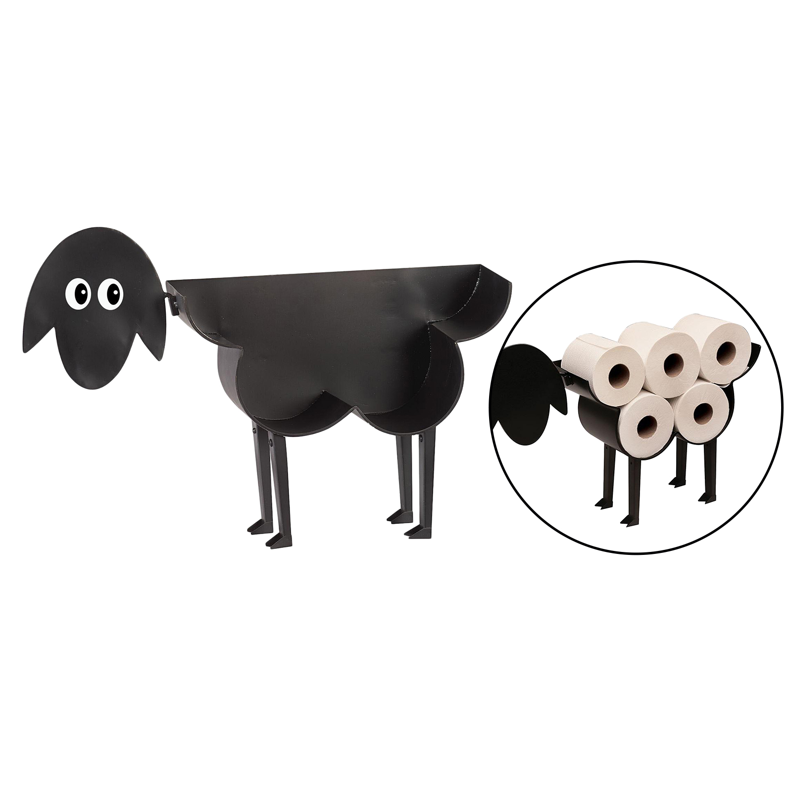 Black Sheep Toilet Paper Roll Holder Roll Tissue Storage Organizer Home Kitchen Floor Decoration Accessories