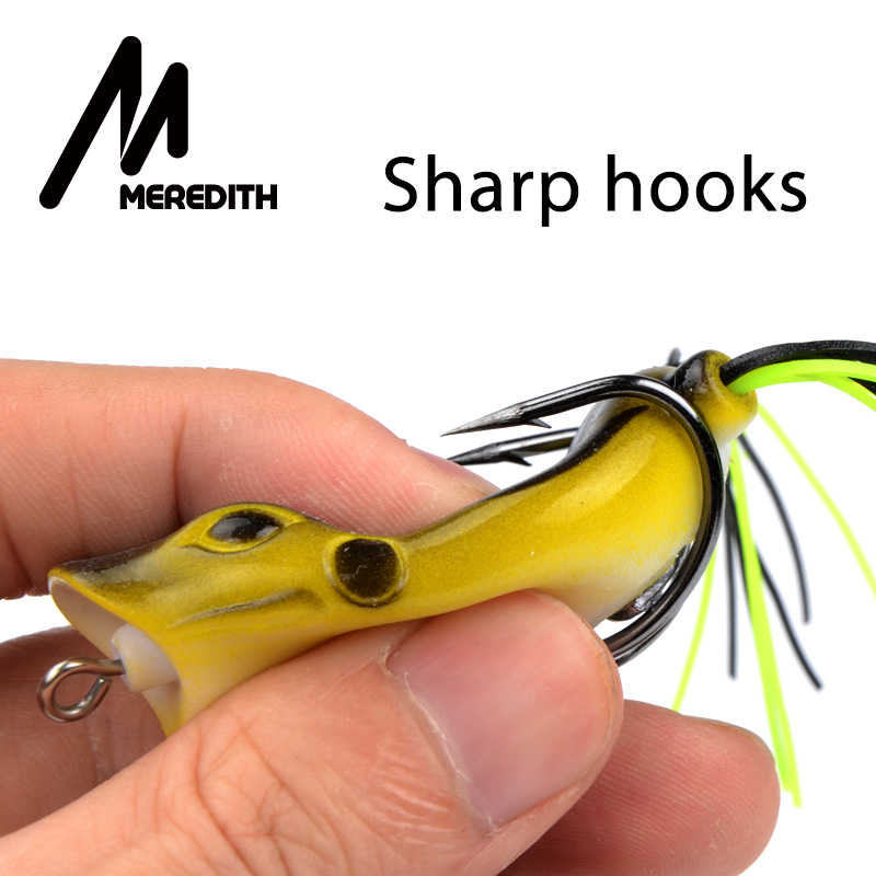 MEREDITH Popper Frog 11.7g 5.3cm Frog Lures Soft Baits For Snakehead Bass Lures Frog Fishing Floating Topwater