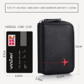 Men Business Card Holder RFID Genuine Leather Credit Card Holder Women Zipper Pocket Unisex Card Case Zipper Wallet Coin Purse