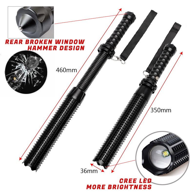 Baseball Bat LED Flashlight CREE L2 Super Bright Zoomable waterproof outdoor lamp alu. alloy Torch for Emergency Self Defens