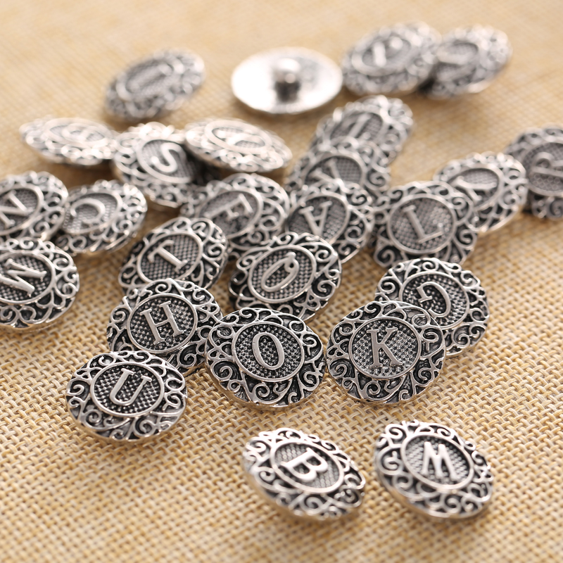6pcs/lot New Alphabet Snap Button Jewelry Initial A-S Greek Letters 18mm Metal Snap Buttons Fit Snap Bracelet Bangle Necklace