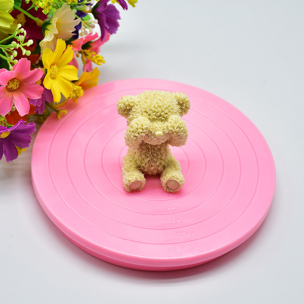 Small Cake Rotating Revolving Plate Decorating Cake Turntable Kitchen Display Stand Cake Swivel Plate Baking Tools