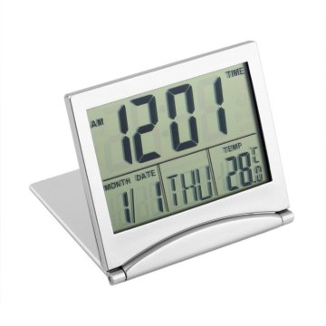 Sliver LED Display Alarm Clock Digital Thermometer Calendar Display Date Desk Table Clock Display Datum Bureau Tafel Klok Sliver