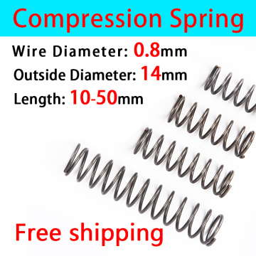 Pressure Spring Return Spring Compressed Spring Release Spring Spot Goods Wire Diameter 0.8mm, Outer Diameter 14mm