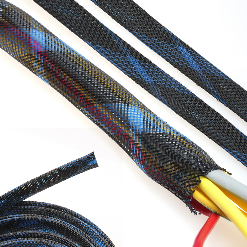 5M 10M 25mm Braided Cable Sleeve Wire Sleeving Wrap Cable Insulation Nylon Sheath Cable Sleeve PET Braided Expandable 5 Colors