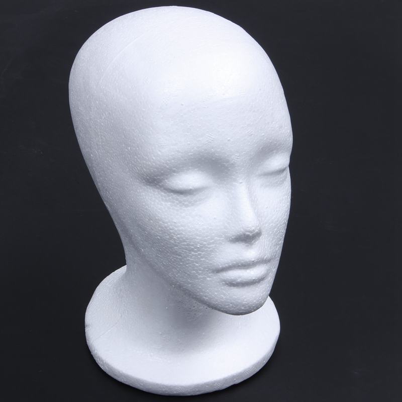 Female Foam Mannequin Head Model Hat Wig Display Stand Rack white