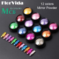 FlorVida 0.5g Mirror Powder Nail Art Chrome Glitter Pearl Pigment Dusts Holographic Rub On Nails Super Sparkly High Quality