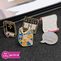 Fun Cartoon Men Brooch Women Enamel Pin Book Cube Middle Finger Paper Child Toys Hijab Accessories Lapel Badge Jewelry Gifts