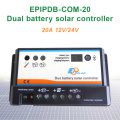 20A daul battery Solar Charge Controller duo-battery charge controller 12V 24V solar panel battery charger for RV Boats Golf