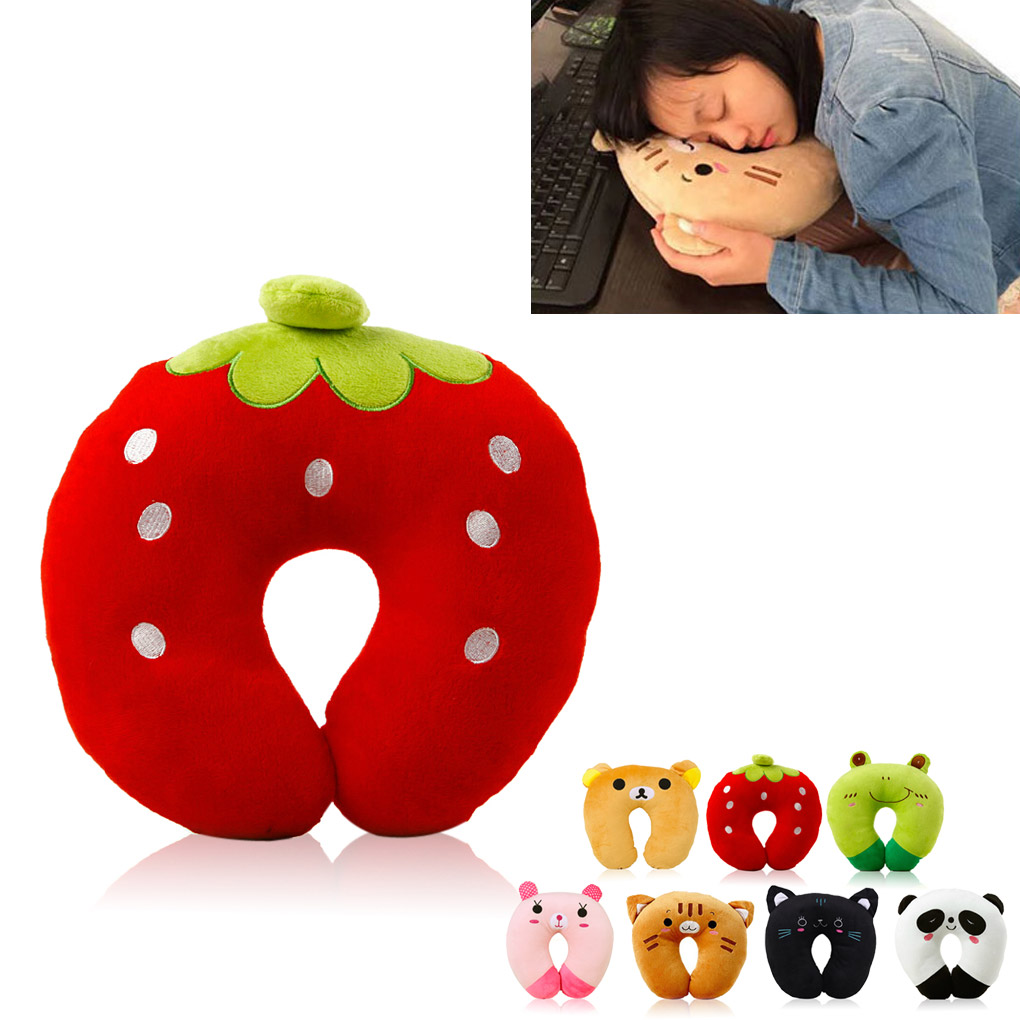 9 Colors Soft U-Shaped Plush Sleep Neck Protection Pillow Office Cushion Cute Lovely Travel Pillows For Children/Adult Drop Ship