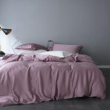 Pink Gray White Tencel Silk Soft Bedding Set Luxury Bed sheet Queen king size Fitted sheet Bed Set Duvet Cover parure de lit
