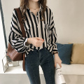 Fashion Womens Tops And Blouses 2020 Elegant Blouse Women Striped Blouse Shirt Long Sleeve Women Shirts Plus Size Tops 1728 50