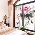 Customizable poetry antique glass film bedroom study anti-privacy frosted glass stickers balcony floor window static stickers