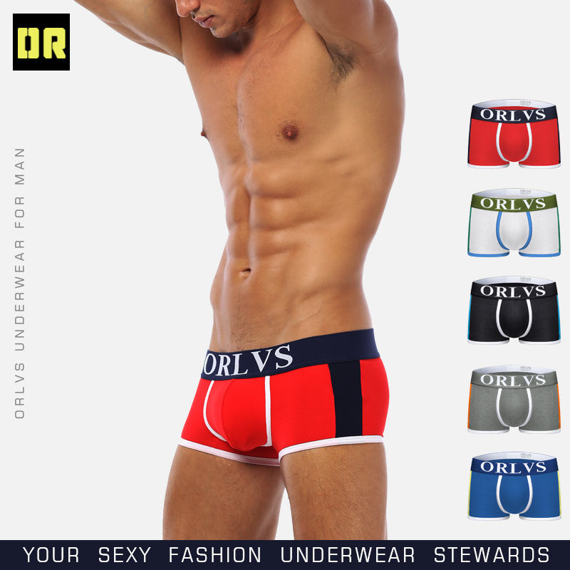 ORLVS Cotton Boxershorts Men Comforable Panties Set Gay Sexy Underwear Man Boxer 9Color Free ShippingM/L/XL/XXL