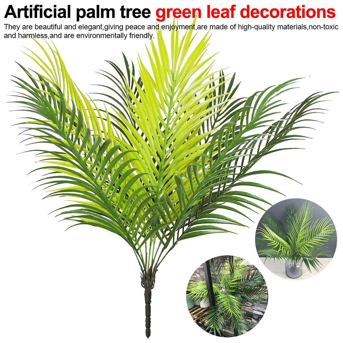 искусственные растения Artificial Palm Plants Plastic Potted Bonsai Leaves Garden Home Wedding Table Ornaments Decoration