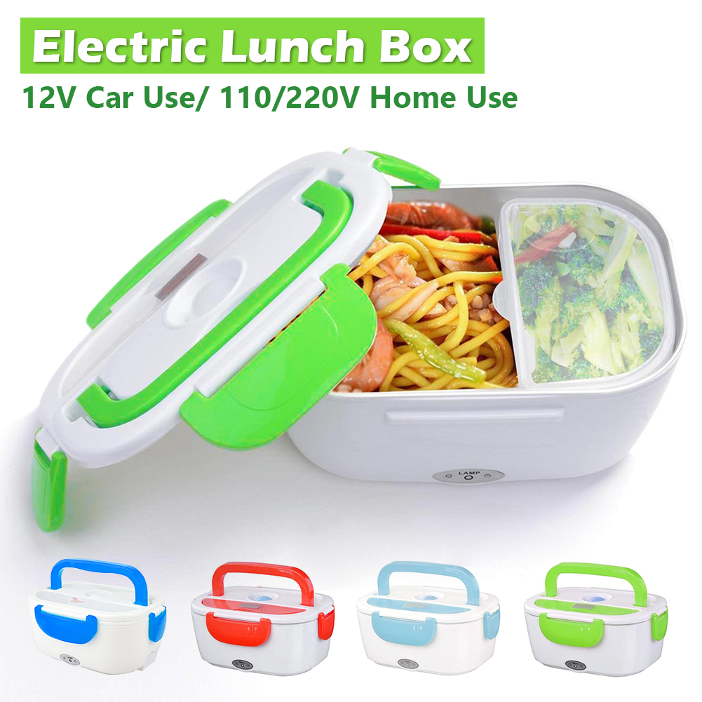40W Heating Lunch Box Electric Plastic/Stainless Steel Car Mini Rice Cooker Food Warmer Set School Office Work Hot Meal Lunchbox