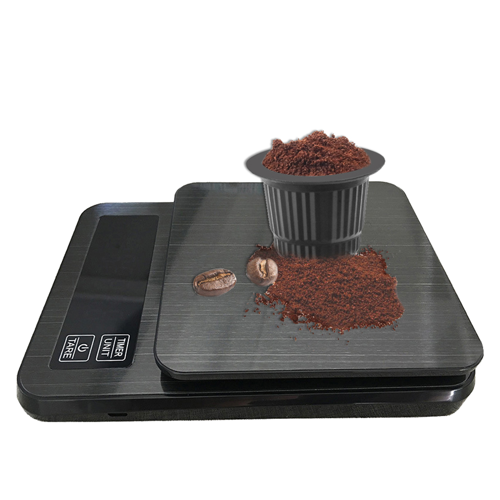 LCD Digital Kitchen Scale Drip Coffee Electronic Food Scales with Timer Diet Scales Measuring Tool Slim Balance Measuring Weight