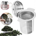 Coffee Tea Tools Accessories Silver New Stainless Steel Mesh Tea Infuser Metal Cup Strainer Loose Leaf Filter w/ Lid