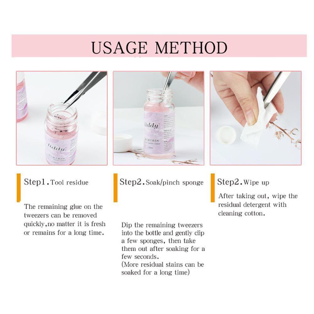 20ml Professional Eyelash Glue Remover Liquid Eyelash Cleaning Sponge Cleaner Extension Tweezers Makeup Eyelashes Accessori Z0U3