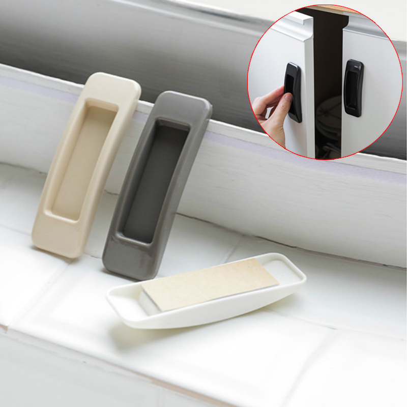 Door Handle 2pcs/lot Paste Open Sliding Door Handles for Interior Doors Window Cabinet Drawer Wardrobe Self-adhesive Handle