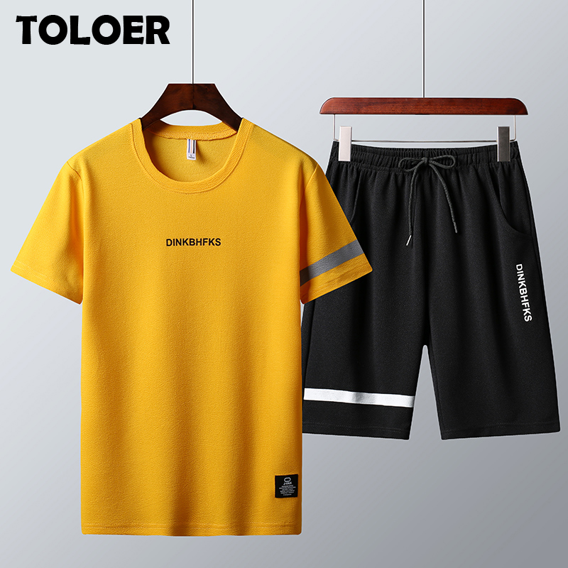 Summer Men's sport track suits Tshirts Shorts Sets Polyester Fashioin tracksuits T-shirt Bermuda Masculina Board Shorts Printed