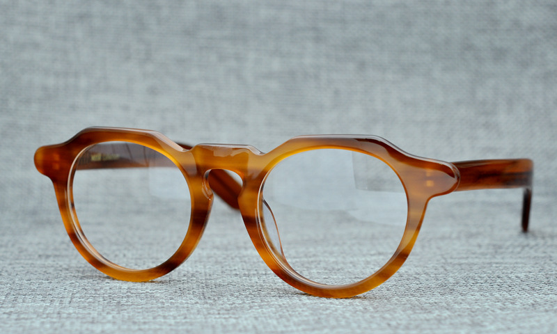 LKK Hand-made retro polygonal circular plate glass frame plain myopic glasses frame decoration frame woman glasses