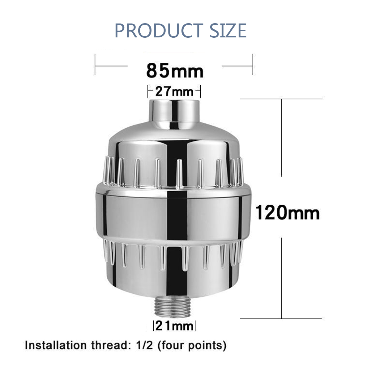 15 Bath Water Purifier Bathroom Shower Filter 1/2'' Health Softener Chlorine Removal High Output Universal Water Treatment