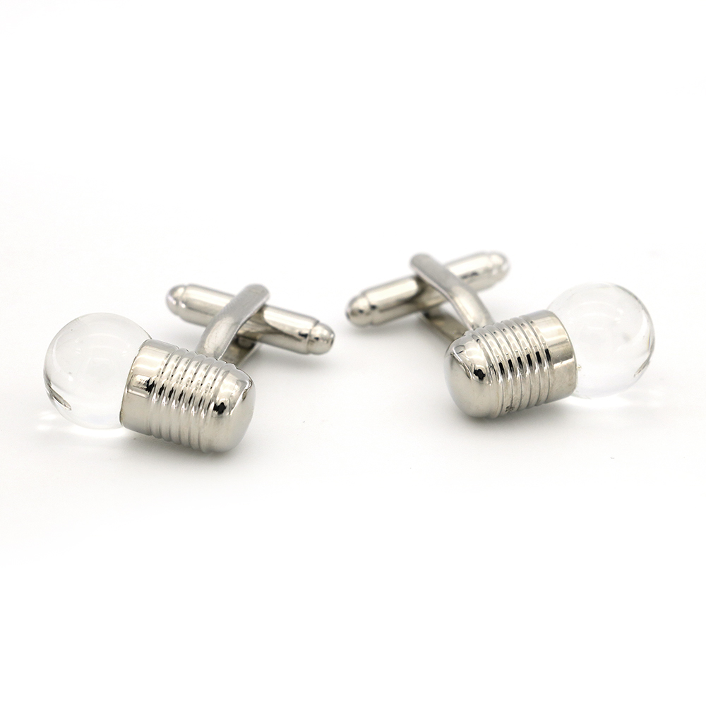 Light Bulb Cuff Links For Men Lamp Bulb Design Quality Brass Material Silver Color Cufflinks Wholesale&retail