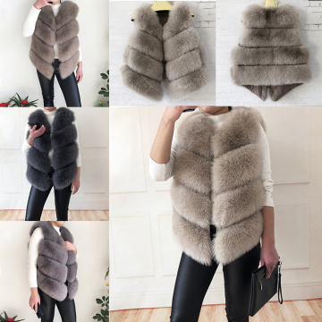 High-quality real fox fur vest 100% natural fox fur jacket Genuine Leather Coat Jacket 2020 new style women's stylish fur coat