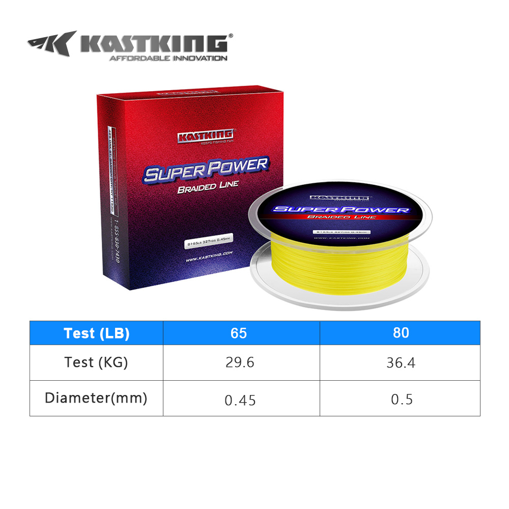 KastKing 8 Strand Line 300M 500M 1000M PE Braided Fishing Line Super Strong Japan Multifilament Line 65LB and 80LB Fishing Rope