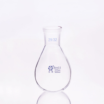 Flask eggplant shape,short neck standard grinding mouth,Capacity 200ml and joint 29/32,Eggplant-shaped flask