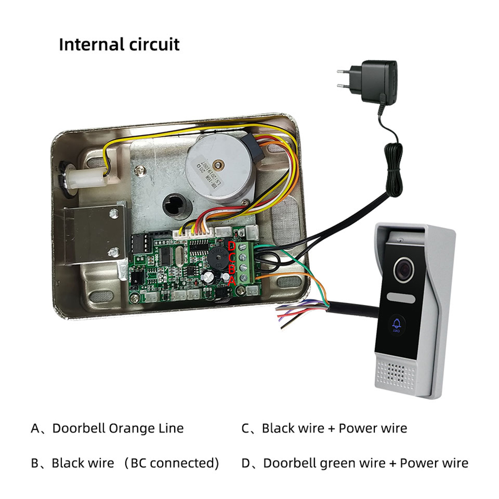 Jeatone Electric Lock for Home Video Intercom Video Door Phone Wired Remote Unlock with Smart Card Home Security System Kit