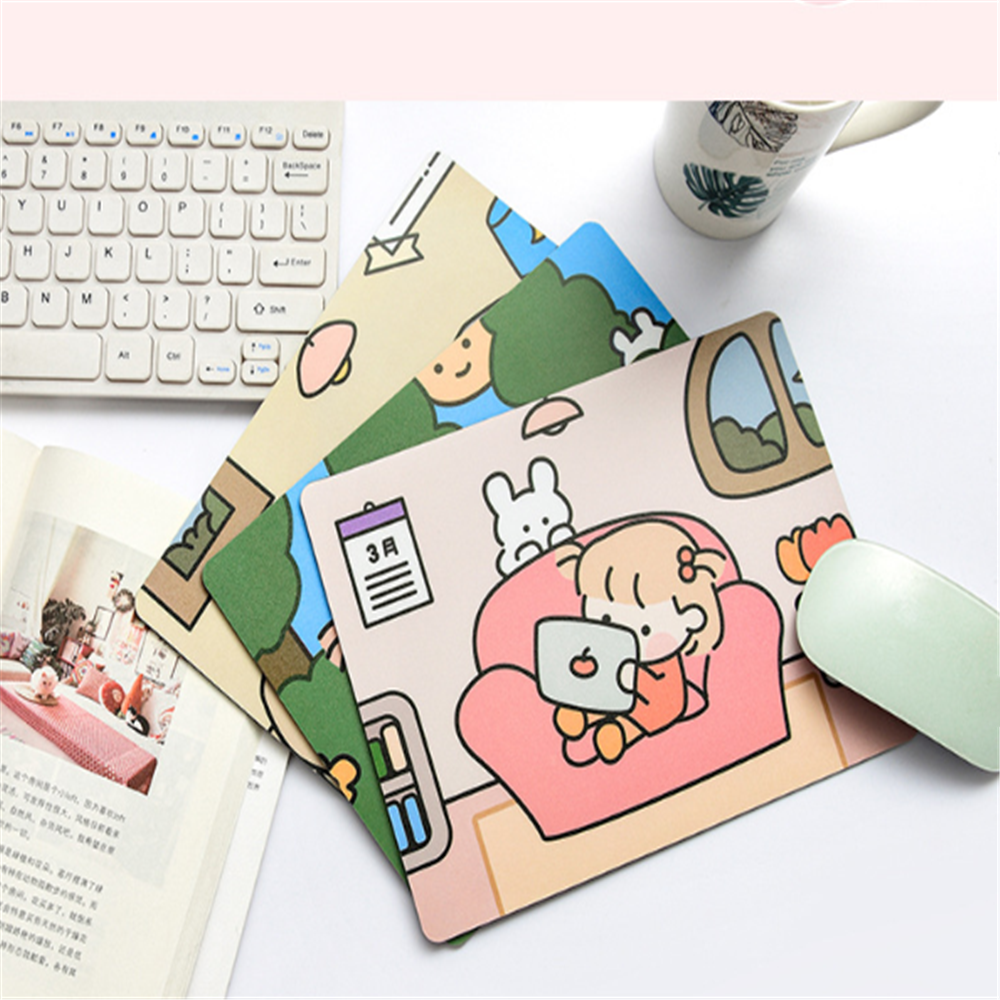 Mini Cartoon Mouse Pad Computer Accessories Cute Girl Personality Creative Desk Mat For Game Computer 23.5*17.8cm