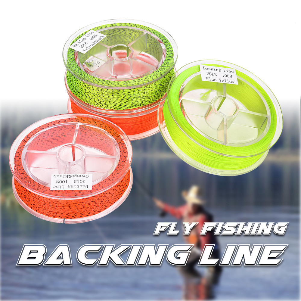 100M 20 LBS Braided Nylon Fly Line Fly Fishing Backing Line Carbon Fiber Leader Line Fly Fishing Line Tackle Tool
