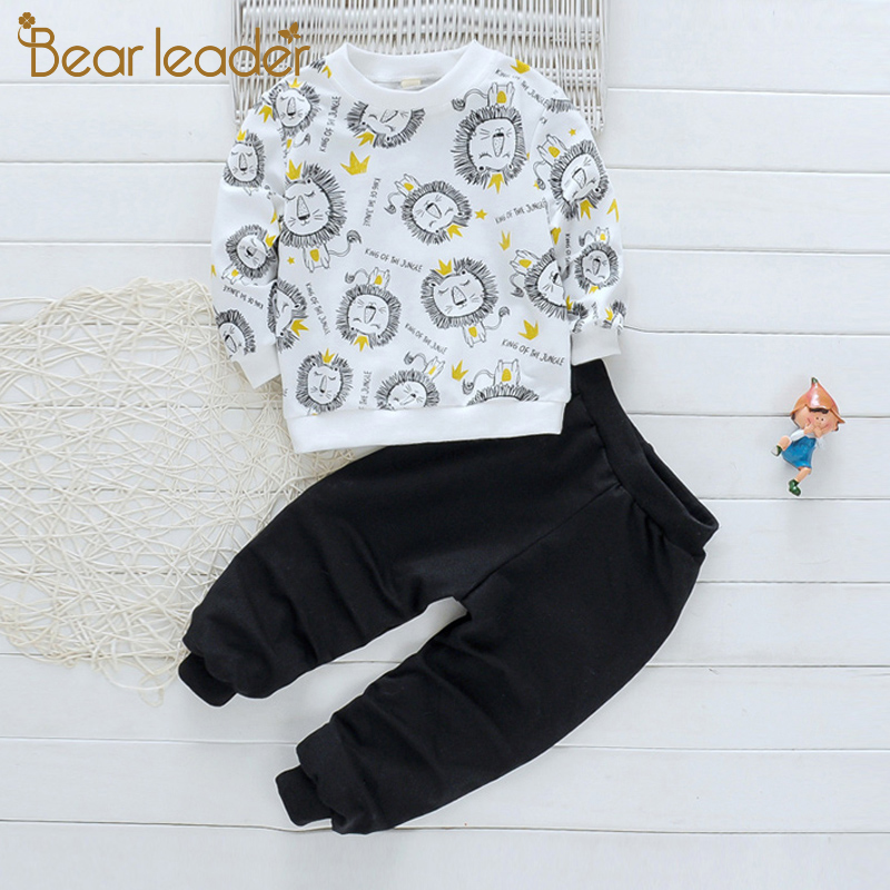 Bear Leader New Autumn Children Boys Girls Clothes Suit Baby Lion T Shirt Pants 2Pcs Set Toddler Cotton Clothing Kids Tracksuits