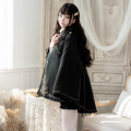 Japanese Anime Girl Autumn/winter Cool Night Earl Handsome Embroidered Dovetail Cape Thickened Coat Lolita Cloak Loli Top