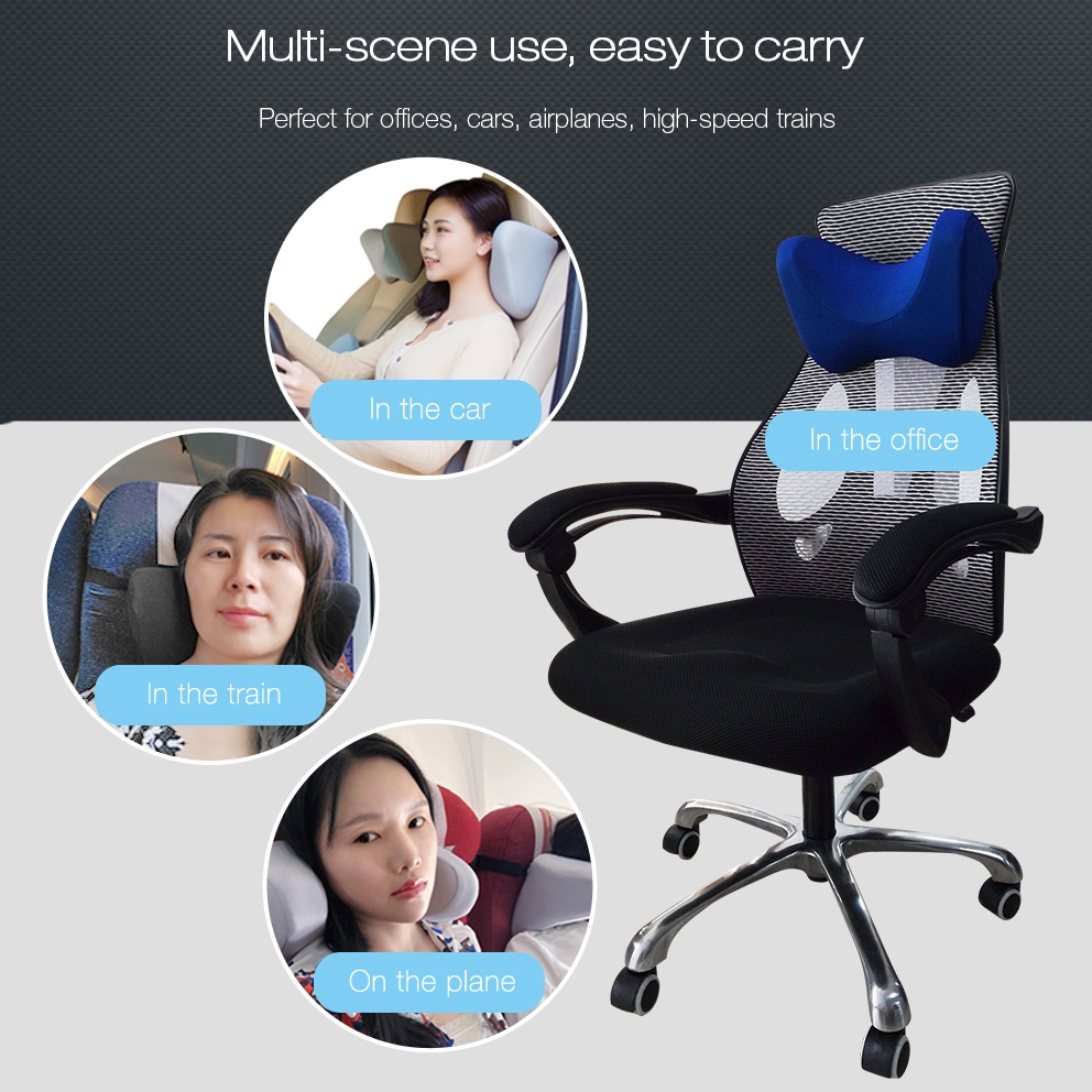 LOEN U Shape Memory Foam Car Travel Pillow Neck Pillow to Ease Fatigue Auto Headrest Lumbar Support For Car Office Home Chair