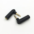 1Pcs Gold Right Angle 3.5mm 3 / 4 Pole Female Stereo to 2.5mm / 3.5mm Male Audio Plug L Shape Jack Adapter Connector