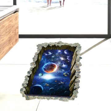 New 3D Galaxy Plant Wall Stickers Square Floor Stickers Life Art Decoration Wall Decals for Children Party Decor For Bathroom