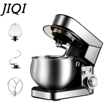 JIQI 1200W Electric Stand Food Mixer Stainless Steel Chef Machine 5L Bowl Cream Blender Knead Dough Cake Bread Whisk Egg Beater