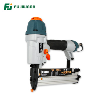 FUJIWARA New 3-in-1 Pneumatic Nail Gun Woodworking Nailer Stapler Air Nailing Tool, F15-F50, T20-T50, 13-40mm U-shape Nail