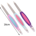Scrub Nails Art Cuticle Pusher Stainless Steel Nail File Buffer Double Side Grinding Rod Manicure Pedicure Tool Multi-functional