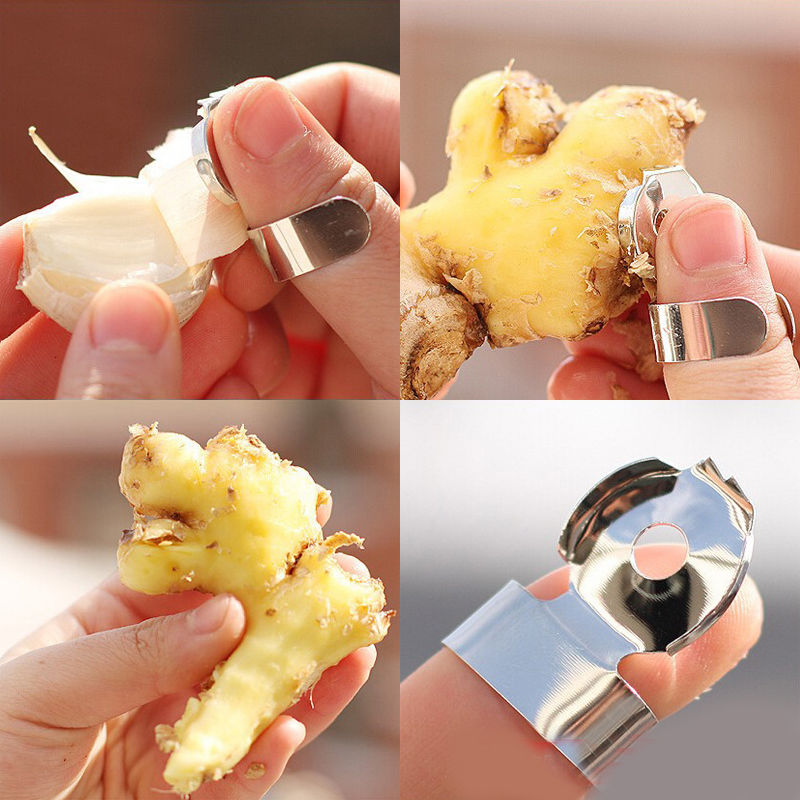 Meltset Stainless Steel Alloy Garlic Ginger Peeler Kitchen Gadget Chinese Chestnut Cutter Zester Fruit Tools