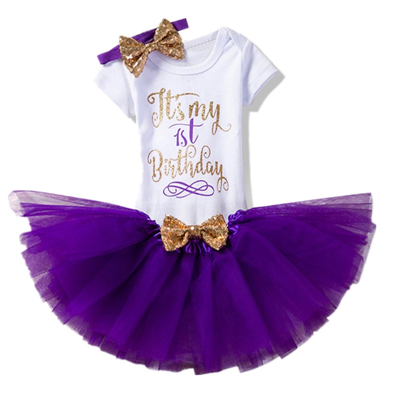 Baby 1st Birthday Party Newborn Little Girls Summer Shirt +Dress Tutu (Tops+Headband+Dress) 3pcs Costume Toddler 6 12 24 Months