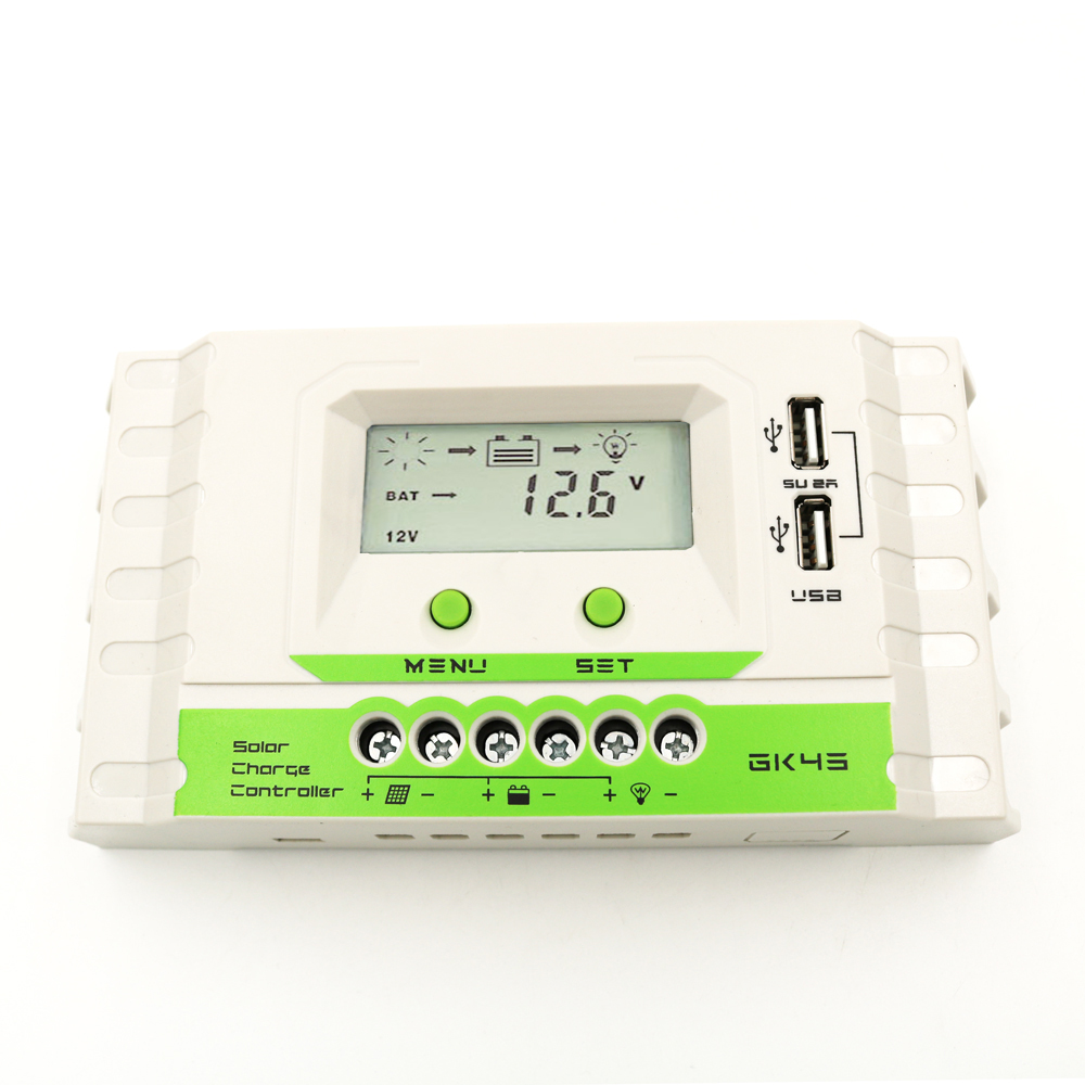 LCD 40/30/20/10 AMPS A Solar Panel Charger Controller Battery Regulator Voltage Control 12 24 v Vdc Volt Protect