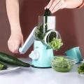 Vegetable Cutter Round Mandoline Slicer Potato Carrot Grater Slicer With 3 Stainless Steel Chopper Blades Kitchen Tool