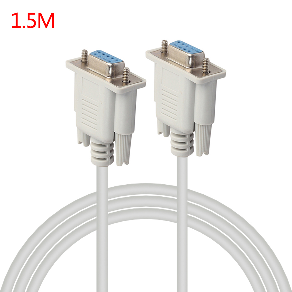 Universal 1.5/3/5M F/F Serial RS232 Null Modem Cable Female to Female DB9 FTA Cross Connection 9 Pin COM Data Cable Converter