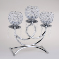 3-Arm Crystal Candle Holders Tea Light Holders Candlestick for Wedding Centerpieces Dinner Party Table Decoration