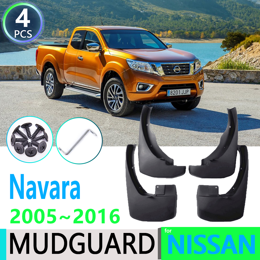 for Nissan Navara Frontier Brute D40 2005~2016 4 PCS Car Fender Mudguard Mud Flaps Guard Splash Flap Mudguards Car Accessories