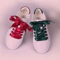 Womens Shoes Satin Polyester Ribbon Shoelaces Sport Sneakers Shoe Strings Candy Color